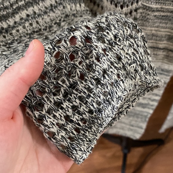 Paper Crane cotton blend open knit marled longline hooded cardigan size M - Picture 12 of 13